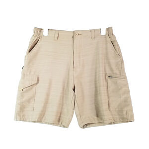 Reel Legends cargo shorts men's large tan beige Dri-Fit Comfort waist outdoor